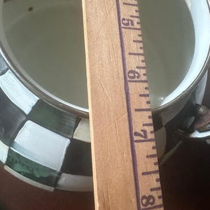 MacKenzie-Childs teapot Black & White Check MISSING Lid project decor damaged wooden handle large zdjęcie 10