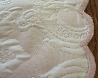 Sferra bros Linea Casa euro pillow case matelassé floral damask scalloped pink sham