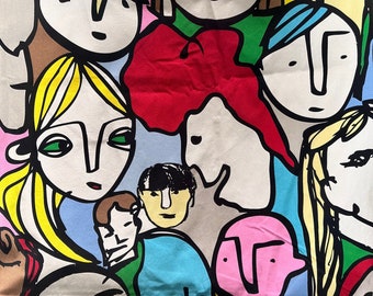Ikea fabric faces college of design Beckman gulvi custom made drapes curtains panels colorful 2010 54x100” pair set of 2