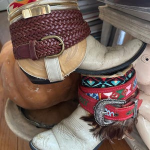 Upsicled cowboy boots boho bohemian booties feather reworked sz 8 free people ivory western rare unique leather reworked one of a kind woman image 12