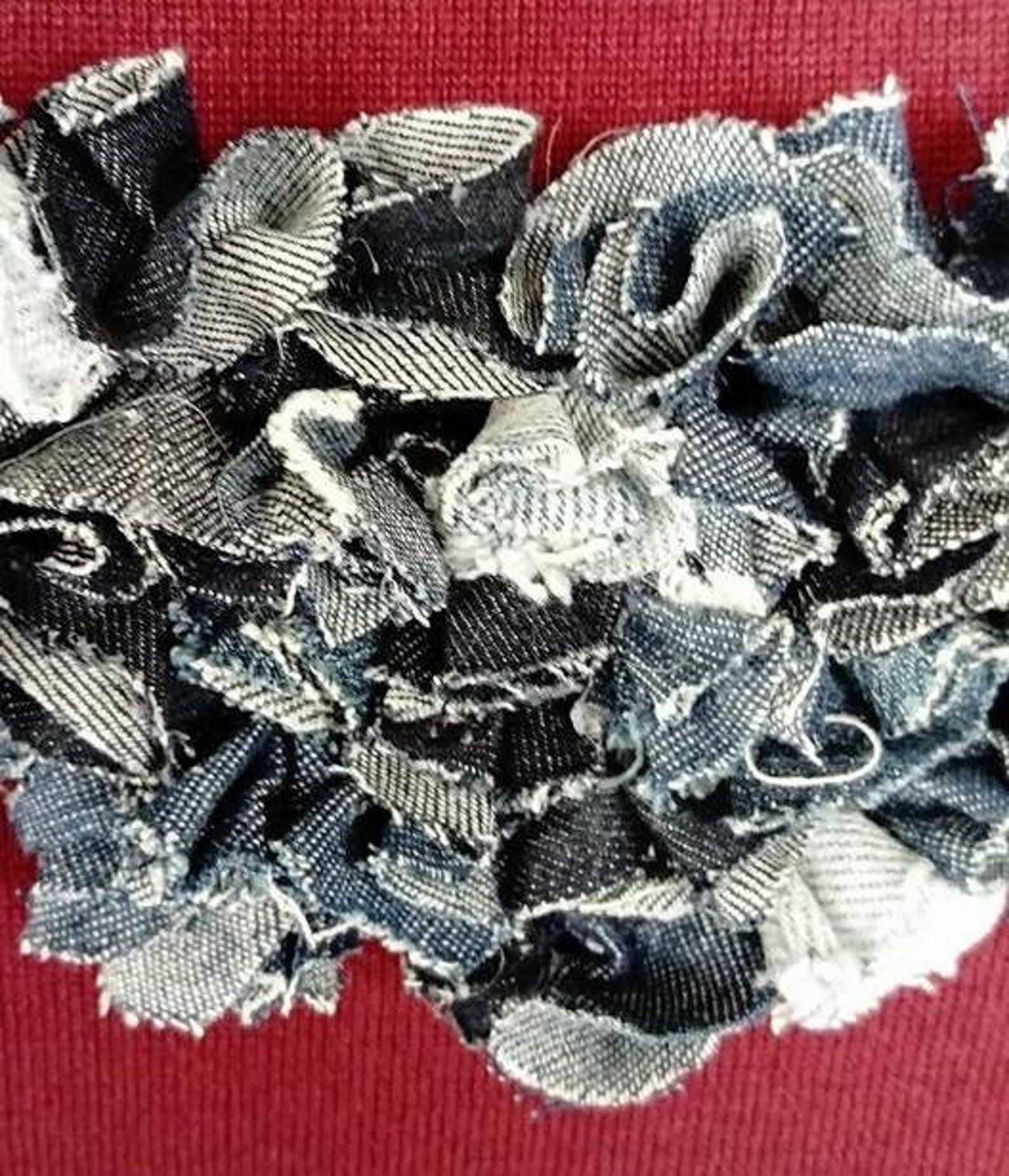 Jeans Necklace / Textile Jewelry / Denim Necklace / Denim Etsy