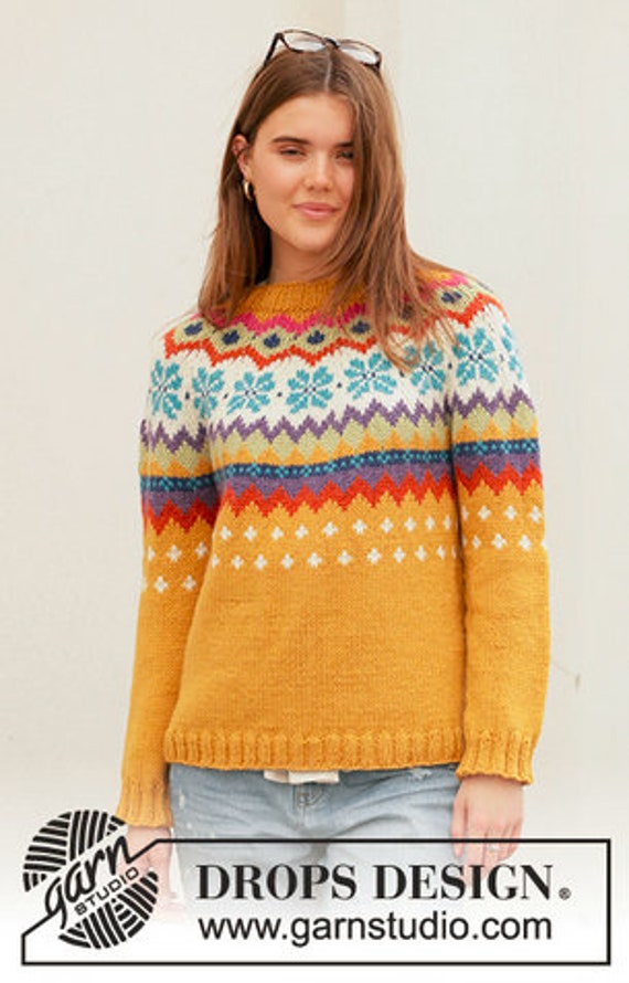 Fair Isle Sweater Wool Norwegian Sweater/jumper With Raglan