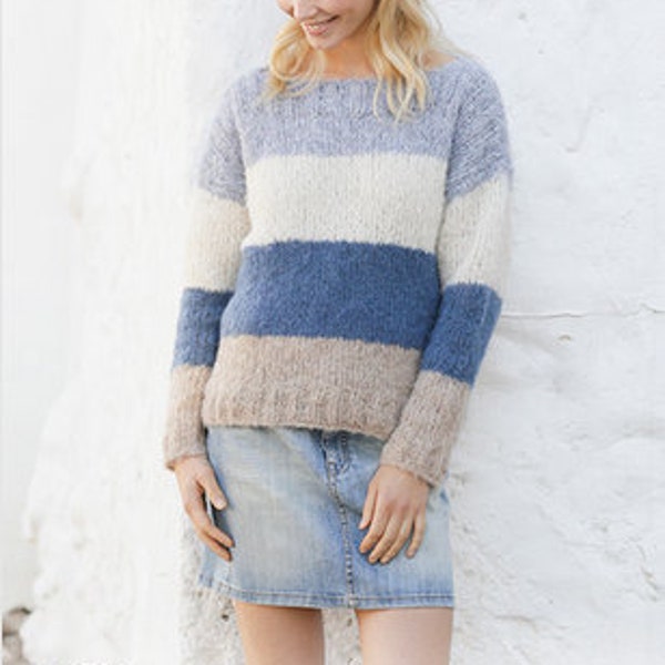 Hand knit summer sweater/ wool/ woman sweater /mochair /Sweater long sleeve/ oversize/Different colors available