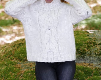 Pullover, Frauen Pullover, gestrickte Pullover, Damen Pullover, auf Bestellung gefertigt, viele Farben erhältlich, Chanky Pullover