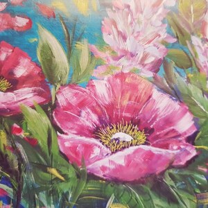 Set of 5 Postcards - Floral Art, 102mm x 152mm.