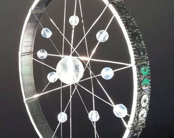 Crystal Window Hanging Sparkly Crystal Hanging Silver Quartz Car Charm Crystal Rear View Mirror Charm Silver Window Charm Small Sun Catcher