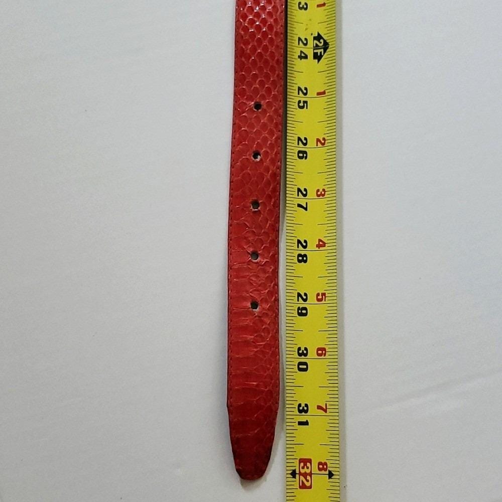 Vintage Red Leather Gold Hardware Waist Belt Western Art  display picture 3