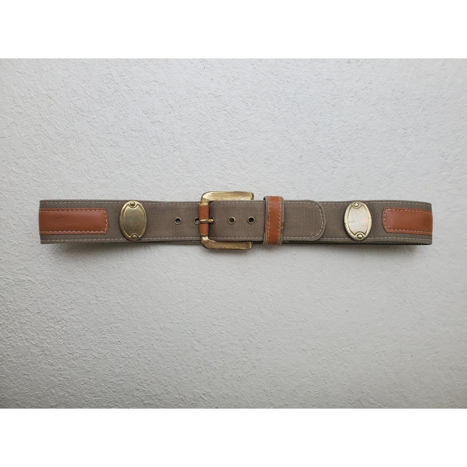 JILL STEWART Black Embossed Leather Belt with Brass Oval Buckle 32” long Jill Stuart Belt - Etsy main image 3