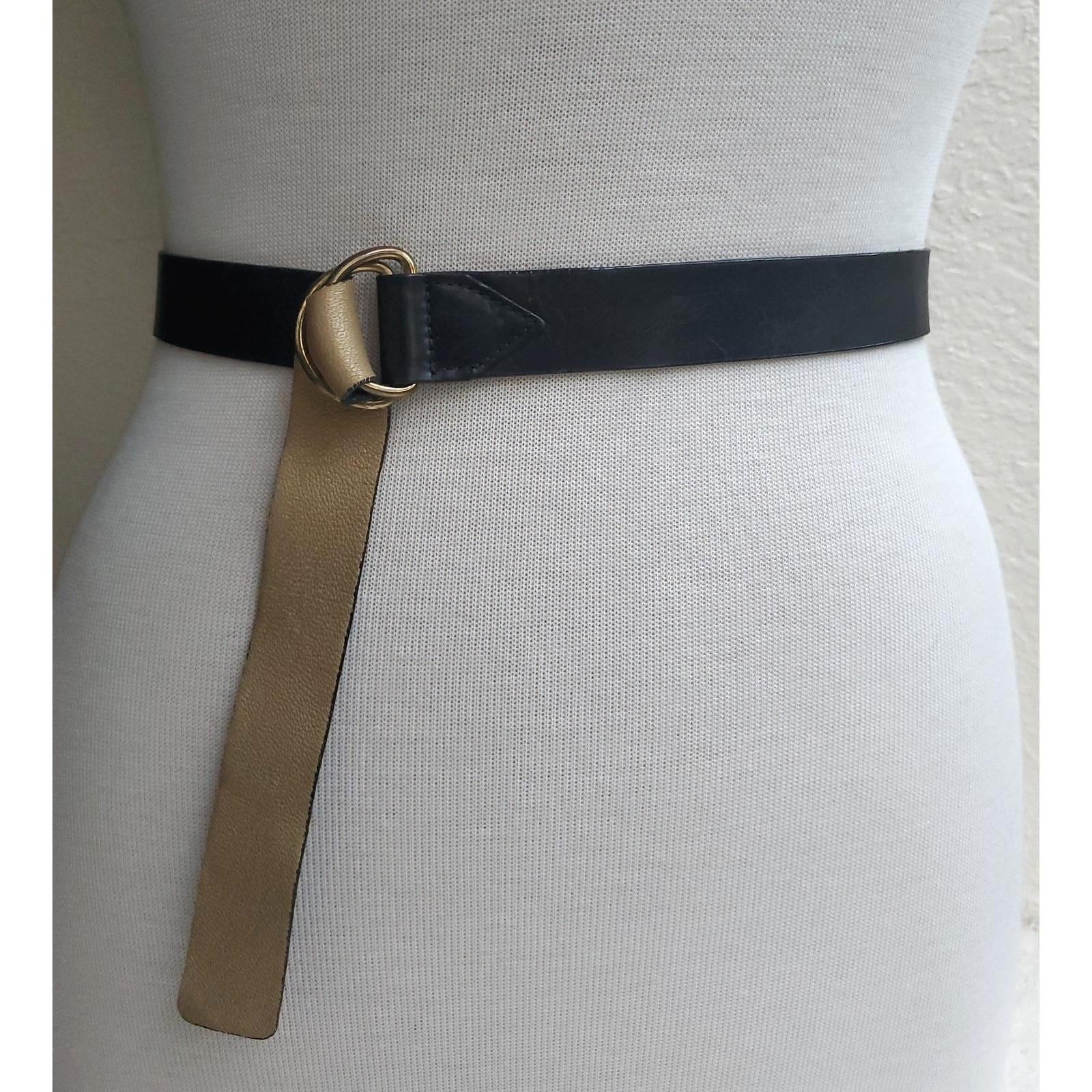 Ceinture large vintage streets ahead cuir marron or grosse boucle