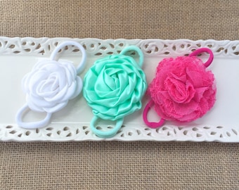Nylon Headband Set, Preemie Headband Set of 3, Big Bow Headband, Newborn Headband, Baby Bow Headband, Baby Shower Gift, Baby Girl Headbands