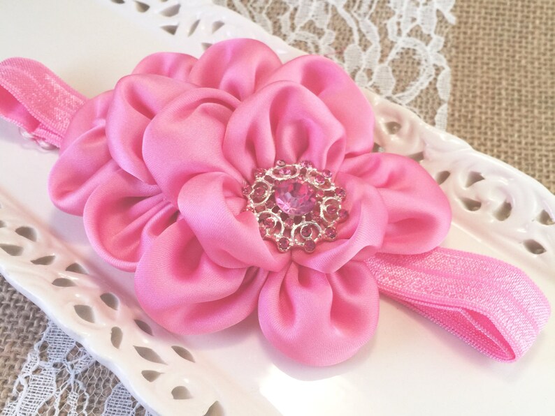 Baby Bows Newborn Headband,Shabby Chic Headbands Toddler Headbands Pink Headbands Baby Bow Headband Baby Headbands,Baby Girls Headbands
