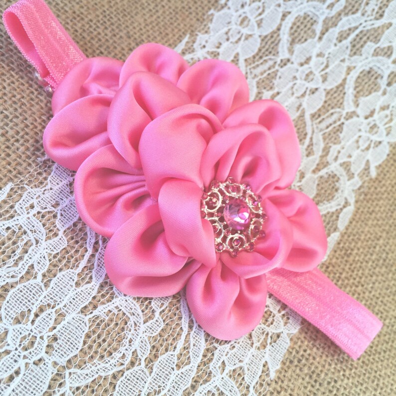 Baby Bows Newborn Headband,Shabby Chic Headbands Toddler Headbands Pink Headbands Baby Bow Headband Baby Headbands,Baby Girls Headbands