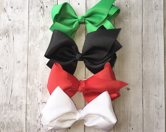 Set di 4 fiocchi per capelli da bambina, fiocchi per capelli da 5 pollici, fiocchi grandi, fiocchi grandi, fiocchi grandi per capelli per bambina, regalo per bambine, fiocchi per capelli con clip a coccodrillo