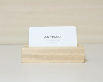 Solid Ash Wood Business Card Holder / Wooden Card Holder / Office Card Display /Business Card Stand