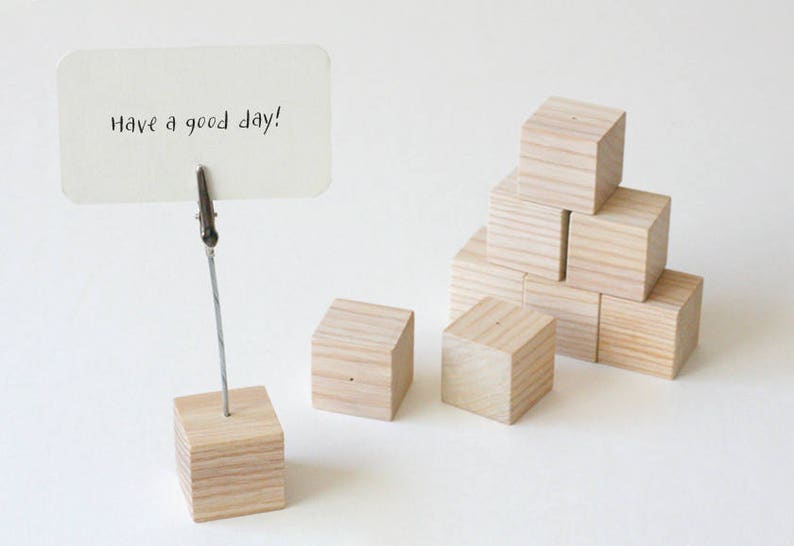 Wooden Note Holder Photo Picture Memo Name Place Card Clip Desk Top Stand Decor