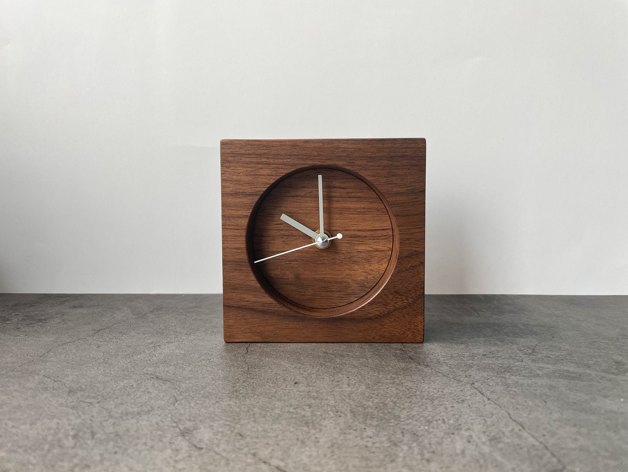 Wooden Small Desk Clock / Walnut Wood Bedside Clock / Table Etsy