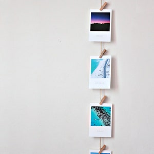 Walnut Wooden Photo Wall Display Mini Clothespins Vertical Horizontal ...