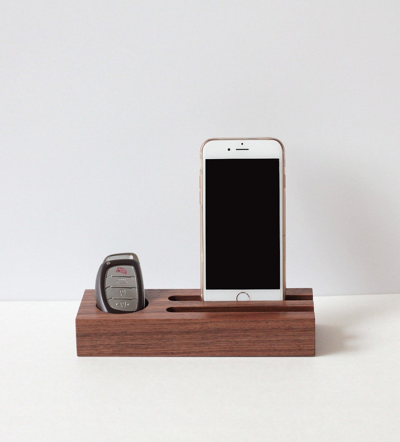 Walnut Wood Phone Holder Mobile Dock Cell Image 0