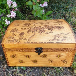 Winnie the pooh, 100 acre wood, hope chest, keepsake box, memory chest, birthday, Christmas,  unique gift, friendship, childs toy box