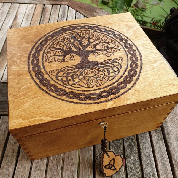 Tree of life lockable keepsake, memorial box, can be personalised. Birthday gift, Christmas, celtic gift, house warming gift, friendship