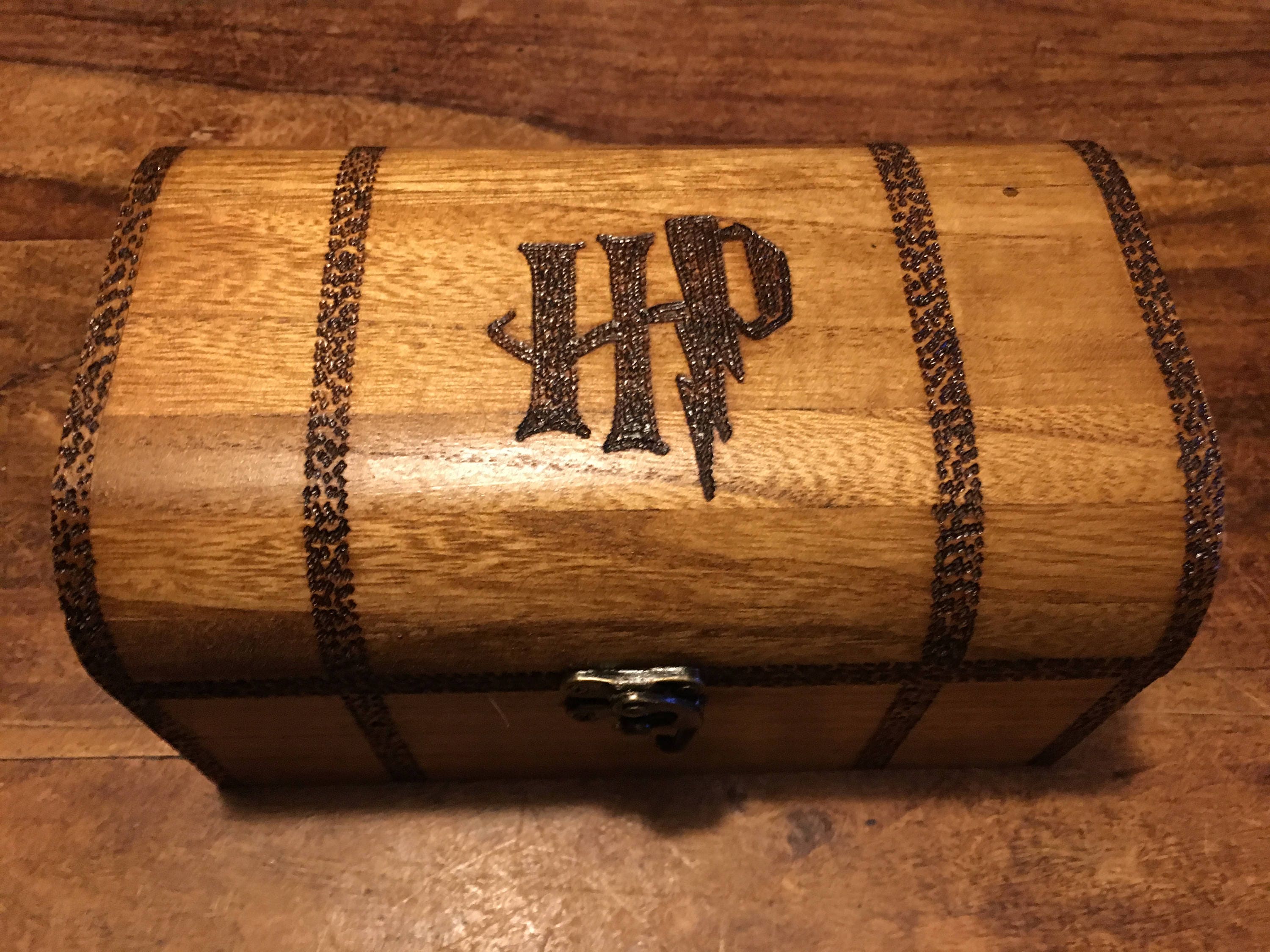 Harry Potter Hogwarts trunk inspired wooden chest with drop Etsy