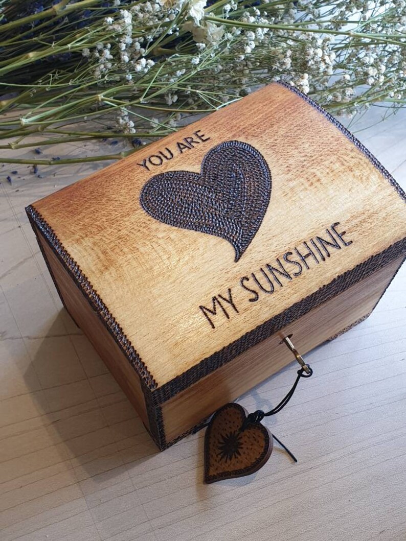 You are my sunshine music box with love heart design. Can be Etsy