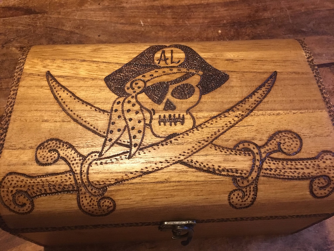 Pirate treasure chest keepsake gift idea unique Etsy