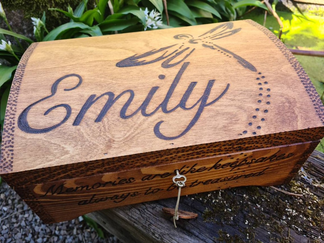 Personalised memory box wooden box bereavement memorial Etsy