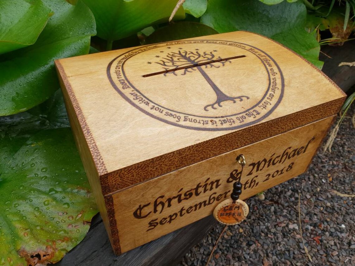 Wedding Card Box Lord of the Rings Theme With Tree of Gondor Etsy