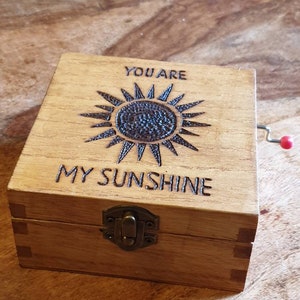 Music box, you are my sunshine, can be personalised, ideal Christmas gift for loved one, birthday gift, johnny Cash, image 1