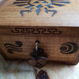 Legend of Zelda lockable keepsake box for ocarina of time gamer, with Goddess symbols. Great valentine's gift for gamer.