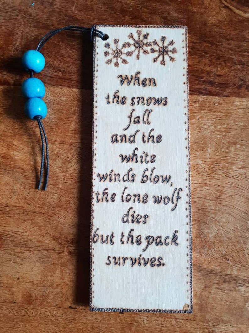 Bookmark Game Of Thrones Quote Woodburning On Ply Gift Or Etsy