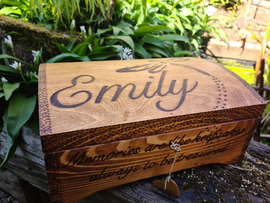 Personalised memory box wooden box bereavement memorial Etsy