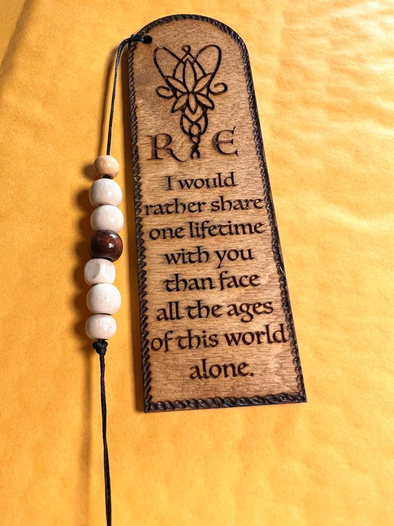 Lord of the Rings Wooden Bookmark - A Fine Quotation