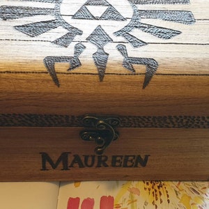 Legend of Zelda inspired chest with drop latch. Gift for Zelda fan, Zelda gift, can be personalised