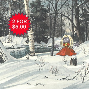 Wild Jynx Appeared - Ensemble de deux cartes postales 4"x6" - Modified Thrift Store Art - Pokémon