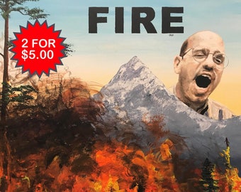 FIRE sale - Set of Two 4"x6" Postcards - Modified Thrift Store Art - Arrested Development