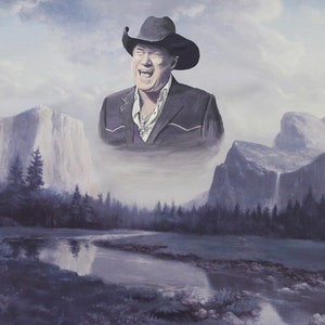AHHHHH - 8&quot;x10&quot; Print - Modified Thrift Store Art - Screaming Cowboy