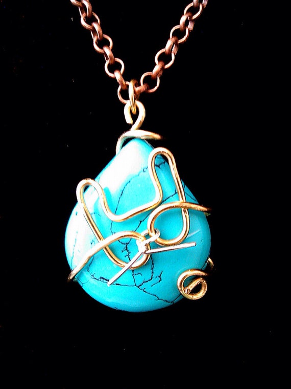 Items similar to Tear drop Howlite necklace on Etsy