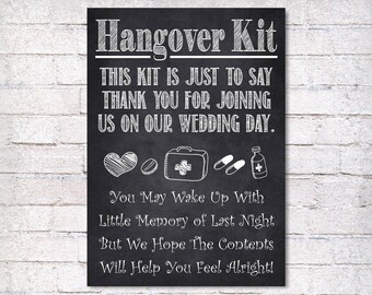 Hangover Kit Wedding Sign - Etsy