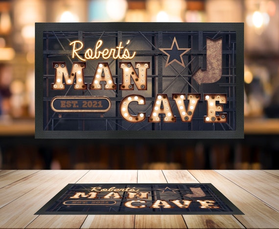 Personalised Man Cave Bar Runner Bar Mat Rubber Mat Spill Mat Home Bar  Décor Bar Accessories Gift for Men Marquee Style 