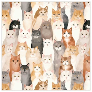 Watercolor Cats PUL