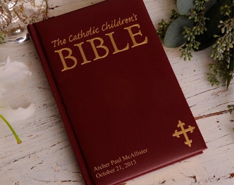 Personalized Laser Engraved Catholic Child's First Bible