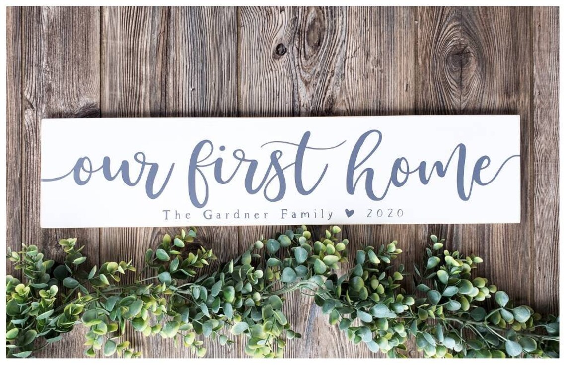 Our first home sign New home housewarming gift Home sweet | Etsy