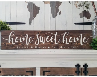 Wood Last name sign, Wood Family name sign, Custom wood sign, Home sweet home sign, Personalized Wedding gift, Established sign, Rustic sign