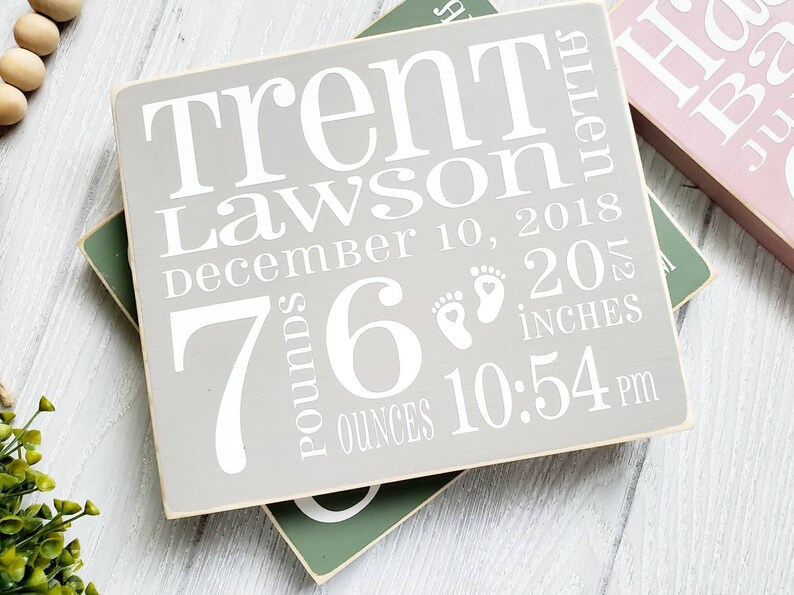 Birth Announcement Sign Baby Announcement Sign Custom Name Etsy