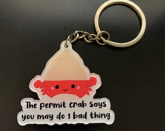 Permit Crab Keychain | Indie Squishmallow Hermit Crab Funny Acrylic Pendant