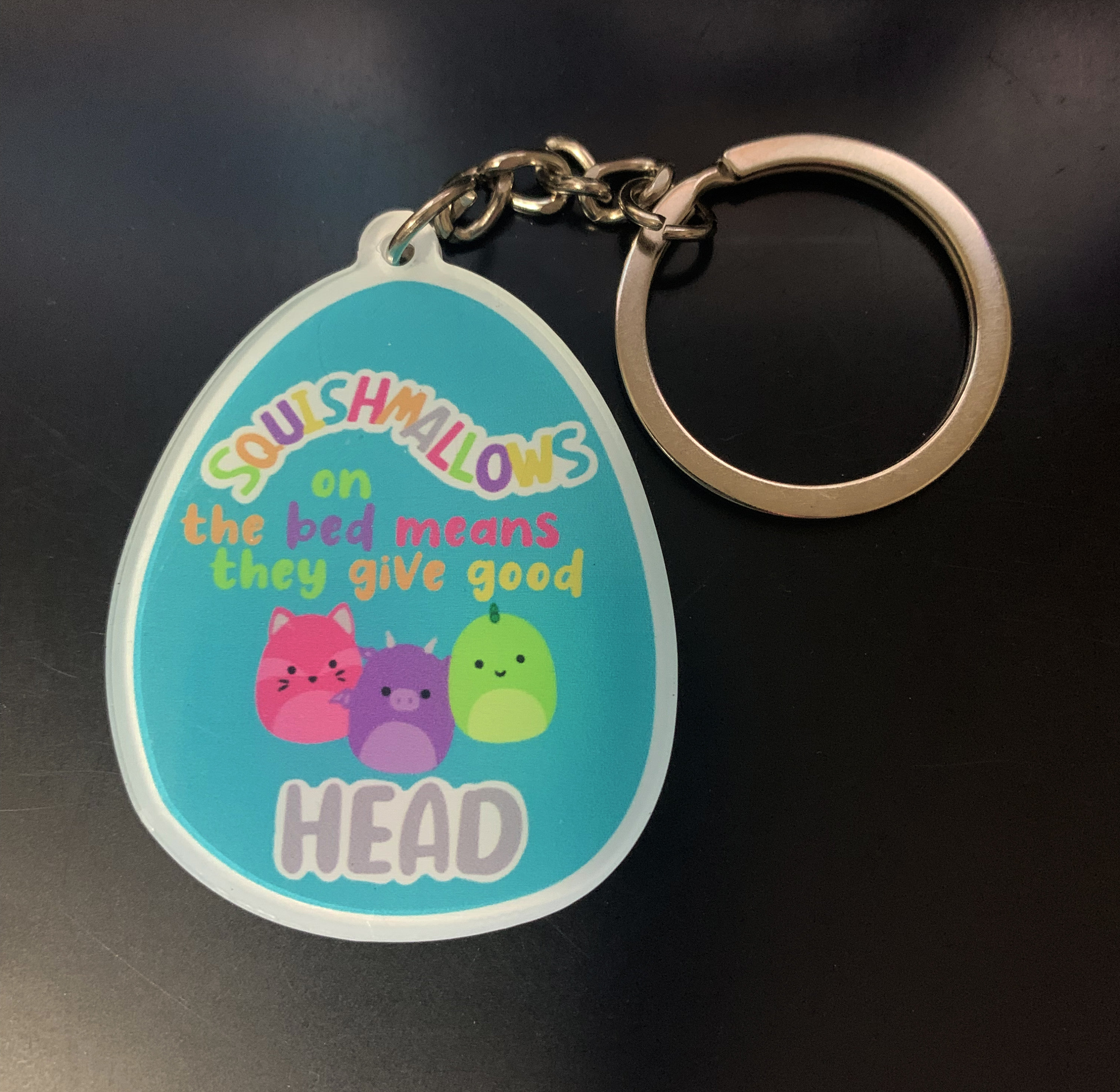 Squishmallows Keychain | Funny Adult Humor Stuffie Acrylic Pendant