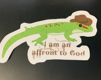 Bleeding Cowboy Sticker | Blasphemous Lizard Funny Vinyl Laptop Decal