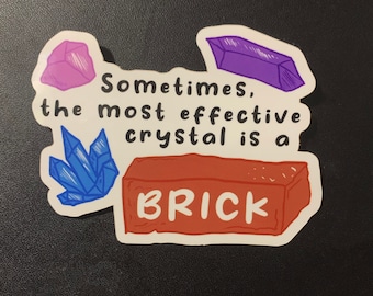 Crystal Brick Sticker | Magic Rock Amethyst Quartz Witchy Vinyl Laptop Decal